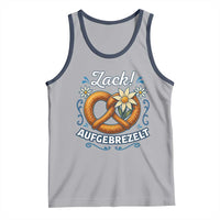 Zack Aufgebrezelt Oktoberfest Tank Top Funny Bavarian Pretzel Edelweiss Blue - Wonder Print Shop