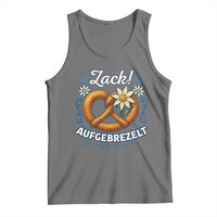 Zack Aufgebrezelt Oktoberfest Tank Top Funny Bavarian Pretzel Edelweiss Blue - Wonder Print Shop