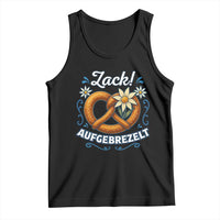 Zack Aufgebrezelt Oktoberfest Tank Top Funny Bavarian Pretzel Edelweiss Blue - Wonder Print Shop