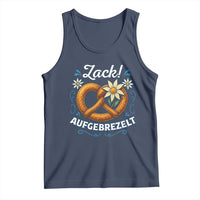 Zack Aufgebrezelt Oktoberfest Tank Top Funny Bavarian Pretzel Edelweiss Blue - Wonder Print Shop