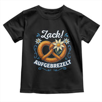 Zack Aufgebrezelt Oktoberfest Toddler T Shirt Funny Bavarian Pretzel Edelweiss Blue - Wonder Print Shop