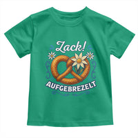 Zack Aufgebrezelt Oktoberfest Toddler T Shirt Funny Bavarian Pretzel Edelweiss Blue - Wonder Print Shop