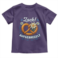 Zack Aufgebrezelt Oktoberfest Toddler T Shirt Funny Bavarian Pretzel Edelweiss Blue - Wonder Print Shop