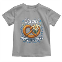 Zack Aufgebrezelt Oktoberfest Toddler T Shirt Funny Bavarian Pretzel Edelweiss Blue - Wonder Print Shop