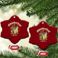 Oktoberfest Munchen Ceramic Ornament Munich Since 1810 Bavarian Lion and Beer - Wonder Print Shop