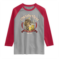 Oktoberfest Munchen Raglan Shirt Munich Since 1810 Bavarian Lion and Beer - Wonder Print Shop