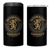 Oktoberfest Munchen 4 in 1 Can Cooler Tumbler Munich Vintage Round Emblem with Bavarian Lion - Wonder Print Shop