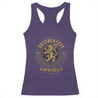 Oktoberfest Munchen Racerback Tank Top Munich Vintage Round Emblem with Bavarian Lion - Wonder Print Shop