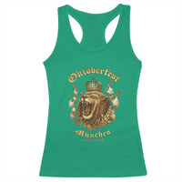 Oktoberfest Munchen Roaring Lion Racerback Tank Top Since 1810 Crown and Beer Weapon - Wonder Print Shop