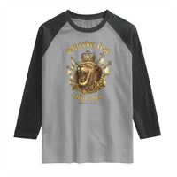 Oktoberfest Munchen Roaring Lion Raglan Shirt Since 1810 Crown and Beer Weapon - Wonder Print Shop
