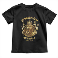 Oktoberfest Munchen Roaring Lion Toddler T Shirt Since 1810 Crown and Beer Weapon - Wonder Print Shop