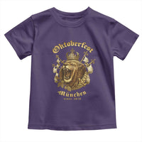 Oktoberfest Munchen Roaring Lion Toddler T Shirt Since 1810 Crown and Beer Weapon - Wonder Print Shop