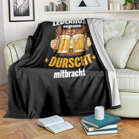 Funny Lederhosen Oktoberfest Beer Drinking Throw Blanket Lederhosn Vergessen Durscht Mitbracht - Wonder Print Shop
