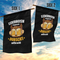 Funny Lederhosen Oktoberfest Beer Drinking Garden Flag Lederhosn Vergessen Durscht Mitbracht - Wonder Print Shop