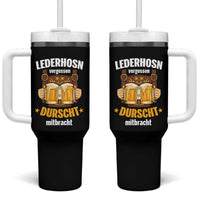 Funny Lederhosen Oktoberfest Beer Drinking Tumbler With Handle Lederhosn Vergessen Durscht Mitbracht - Wonder Print Shop