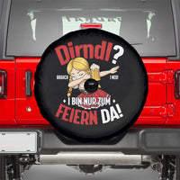 Funny Oktoberfest Dab Girl Spare Tire Cover Dirndl I Bin Nur Zum Feiern Da Party - Wonder Print Shop