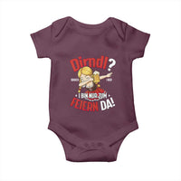 Funny Oktoberfest Dab Girl Baby Onesie Dirndl I Bin Nur Zum Feiern Da Party - Wonder Print Shop