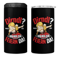 Funny Oktoberfest Dab Girl 4 in 1 Can Cooler Tumbler Dirndl I Bin Nur Zum Feiern Da Party - Wonder Print Shop