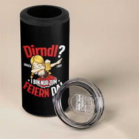 Funny Oktoberfest Dab Girl 4 in 1 Can Cooler Tumbler Dirndl I Bin Nur Zum Feiern Da Party - Wonder Print Shop