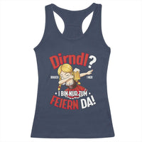 Funny Oktoberfest Dab Girl Racerback Tank Top Dirndl I Bin Nur Zum Feiern Da Party - Wonder Print Shop