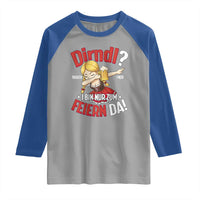Funny Oktoberfest Dab Girl Raglan Shirt Dirndl I Bin Nur Zum Feiern Da Party - Wonder Print Shop