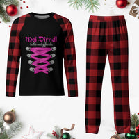 Funny Oktoberfest Corset in Pink Plaid Pajama Set I Have Not Found My Dirndl - Wonder Print Shop