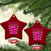 Funny Oktoberfest Corset in Pink Ceramic Ornament I Have Not Found My Dirndl - Wonder Print Shop