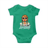 Funny Lausmadl Oktoberfest Baby Onesie Bavarian Girl with Braids Sunnies and Sass - Wonder Print Shop