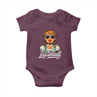 Funny Lausmadl Oktoberfest Baby Onesie Bavarian Girl with Braids Sunnies and Sass - Wonder Print Shop