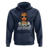 Funny Lausmadl Oktoberfest Hoodie Bavarian Girl with Braids Sunnies and Sass - Wonder Print Shop