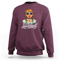 Funny Lausmadl Oktoberfest Sweatshirt Bavarian Girl with Braids Sunnies and Sass - Wonder Print Shop