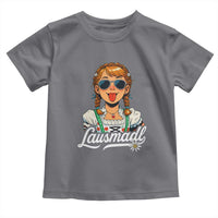 Funny Lausmadl Oktoberfest Toddler T Shirt Bavarian Girl with Braids Sunnies and Sass - Wonder Print Shop