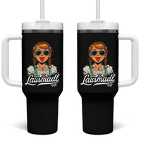 Funny Lausmadl Oktoberfest Tumbler With Handle Bavarian Girl with Braids Sunnies and Sass - Wonder Print Shop