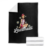 Bavarian Pin Up Girl Lausmadl Throw Blanket Oktoberfest Edelweiss Flowers - Wonder Print Shop