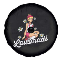 Bavarian Pin Up Girl Lausmadl Spare Tire Cover Oktoberfest Edelweiss Flowers - Wonder Print Shop