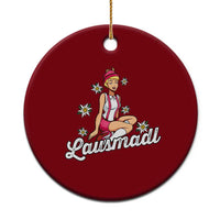Bavarian Pin Up Girl Lausmadl Ceramic Ornament Oktoberfest Edelweiss Flowers - Wonder Print Shop