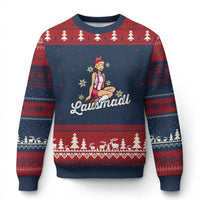 Bavarian Pin Up Girl Lausmadl Ugly Christmas Sweater Oktoberfest Edelweiss Flowers - Wonder Print Shop