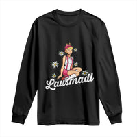Bavarian Pin Up Girl Lausmadl Long Sleeve Shirt Oktoberfest Edelweiss Flowers - Wonder Print Shop