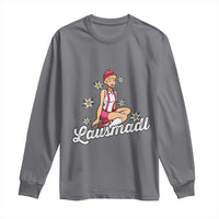 Bavarian Pin Up Girl Lausmadl Long Sleeve Shirt Oktoberfest Edelweiss Flowers - Wonder Print Shop