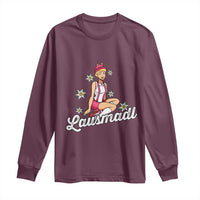 Bavarian Pin Up Girl Lausmadl Long Sleeve Shirt Oktoberfest Edelweiss Flowers - Wonder Print Shop