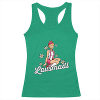 Bavarian Pin Up Girl Lausmadl Racerback Tank Top Oktoberfest Edelweiss Flowers - Wonder Print Shop