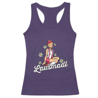 Bavarian Pin Up Girl Lausmadl Racerback Tank Top Oktoberfest Edelweiss Flowers - Wonder Print Shop