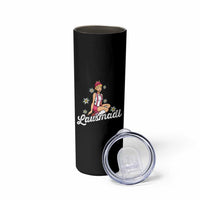 Bavarian Pin Up Girl Lausmadl Skinny Tumbler Oktoberfest Edelweiss Flowers - Wonder Print Shop