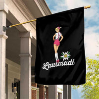 Retro Bavarian Pin Up Girl Lausmadl Garden Flag Oktoberfest Edelweiss Flower - Wonder Print Shop