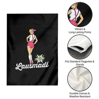 Retro Bavarian Pin Up Girl Lausmadl Garden Flag Oktoberfest Edelweiss Flower - Wonder Print Shop