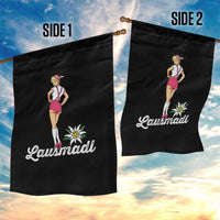 Retro Bavarian Pin Up Girl Lausmadl Garden Flag Oktoberfest Edelweiss Flower - Wonder Print Shop