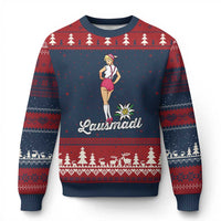 Retro Bavarian Pin Up Girl Lausmadl Ugly Christmas Sweater Oktoberfest Edelweiss Flower - Wonder Print Shop