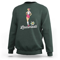 Retro Bavarian Pin Up Girl Lausmadl Sweatshirt Oktoberfest Edelweiss Flower - Wonder Print Shop