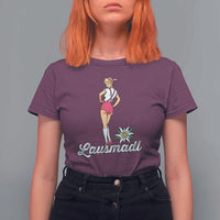 Retro Bavarian Pin Up Girl Lausmadl T Shirt For Women Oktoberfest Edelweiss Flower - Wonder Print Shop