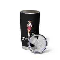 Retro Bavarian Pin Up Girl Lausmadl Tumbler Cup Oktoberfest Edelweiss Flower - Wonder Print Shop